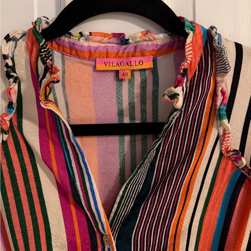 Vilagallo Colorful Striped Long Sleeve Dress - Picture 2 of 5